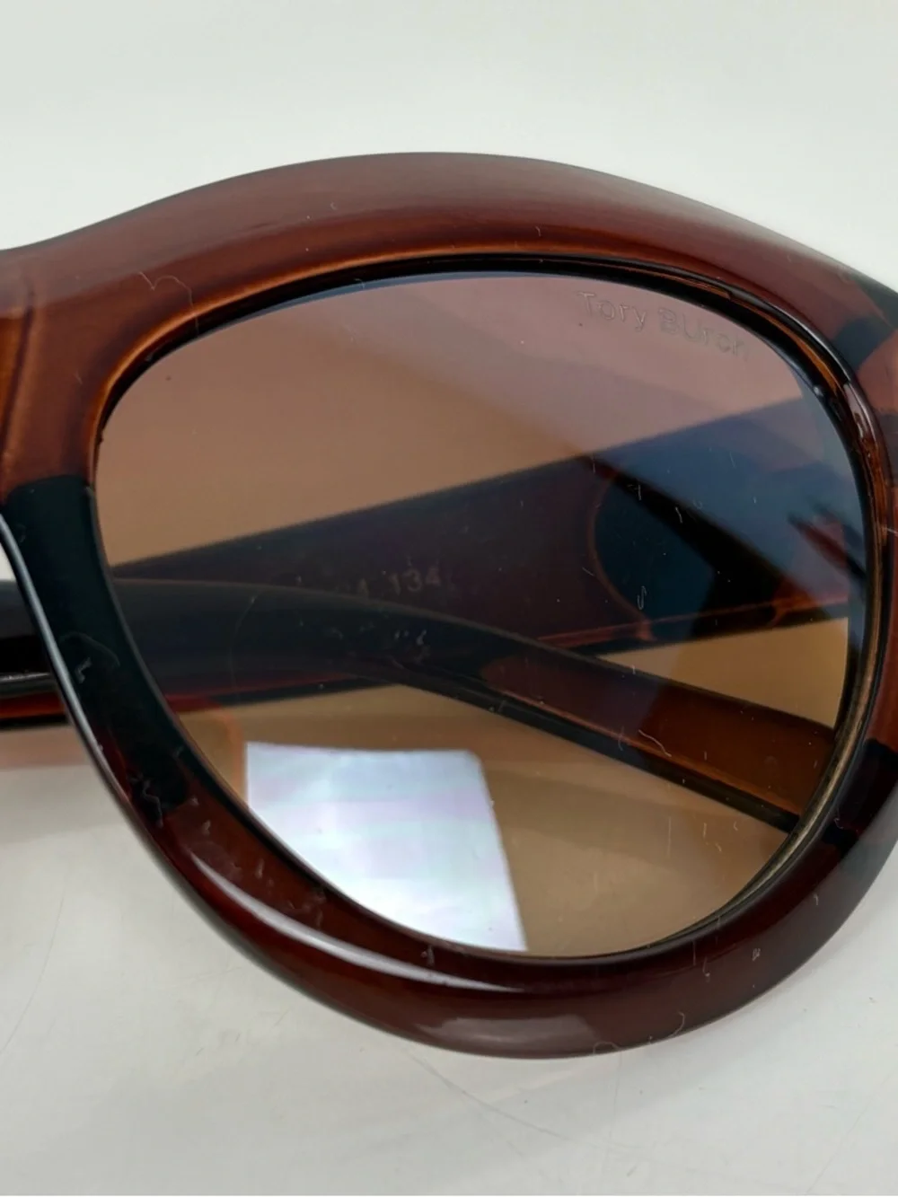 TORY BURCH Logo Brown Gradient Oversized Sunglasses